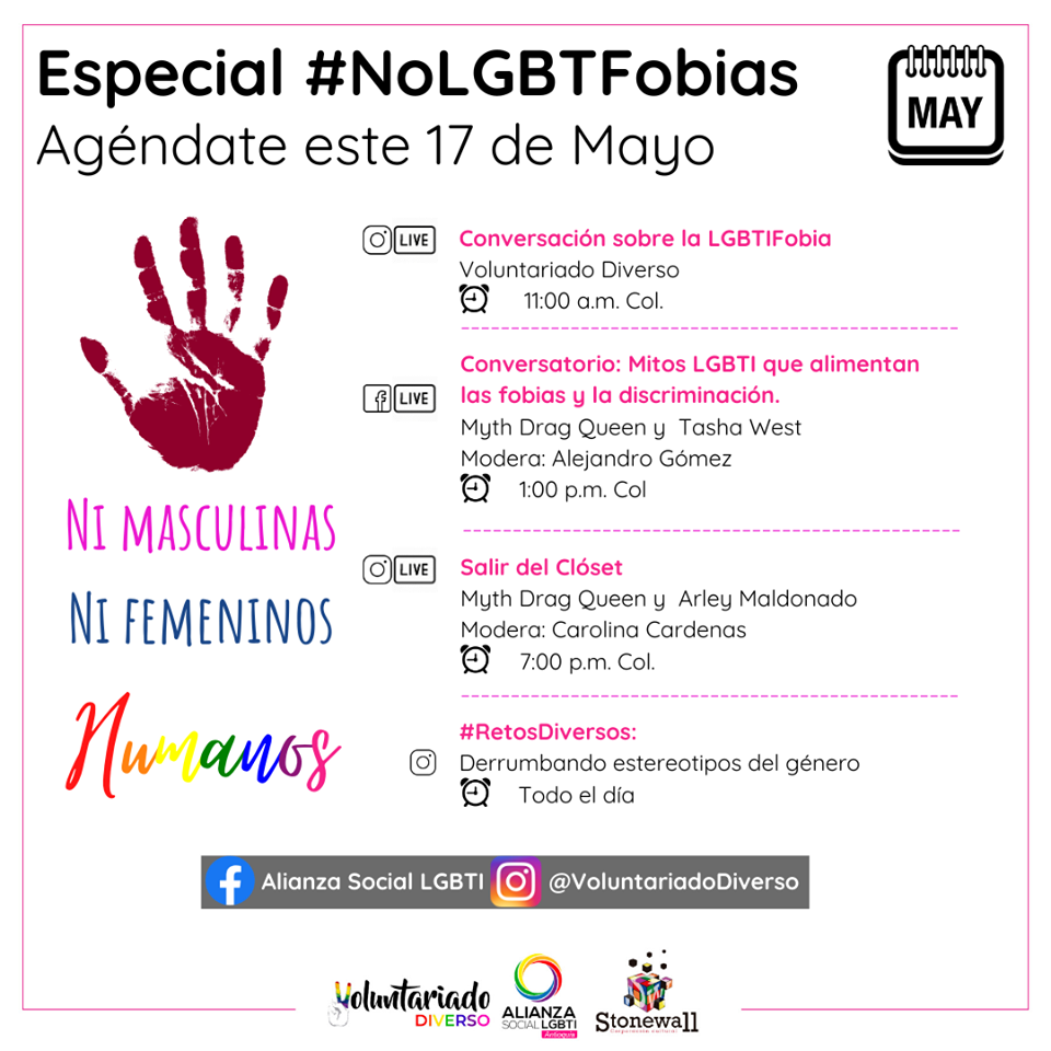   17 de Mayo - Da Internacional contra la Homofobia, Transfobia y Bifobia / May 17 - International Day Against Homophobia, Transphobia and Biphobia 
