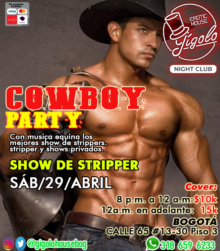 GIGOLO EROTIC HOUSE en BOGOT en FiestasGay.com