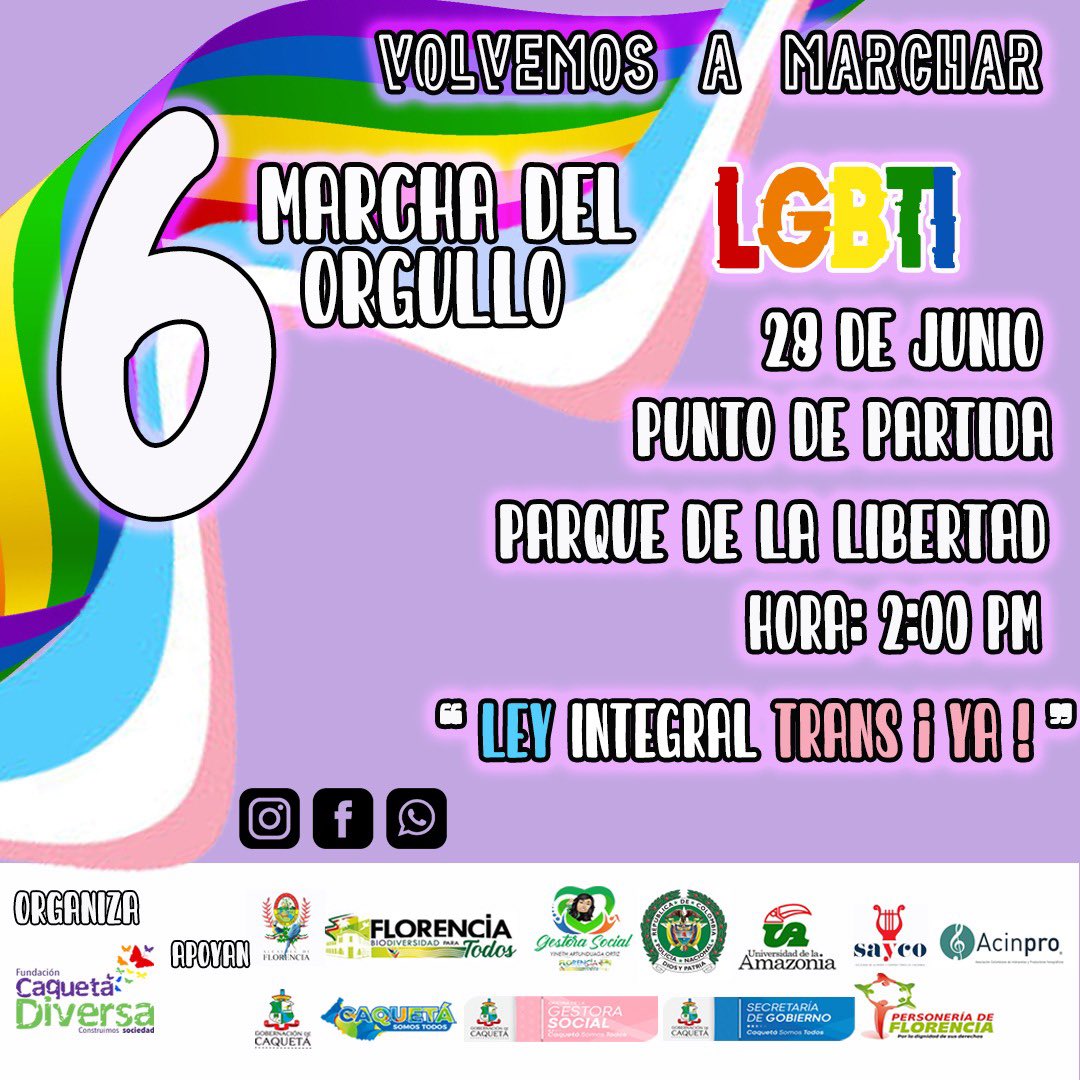 6� Marcha Del Orgullo LGBTI � Florencia 2023