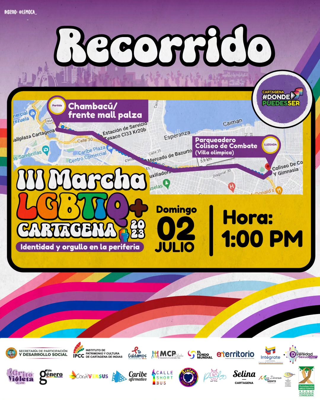 3ª Marcha Del Orgullo LGBTIQ+ Cartagena 2023