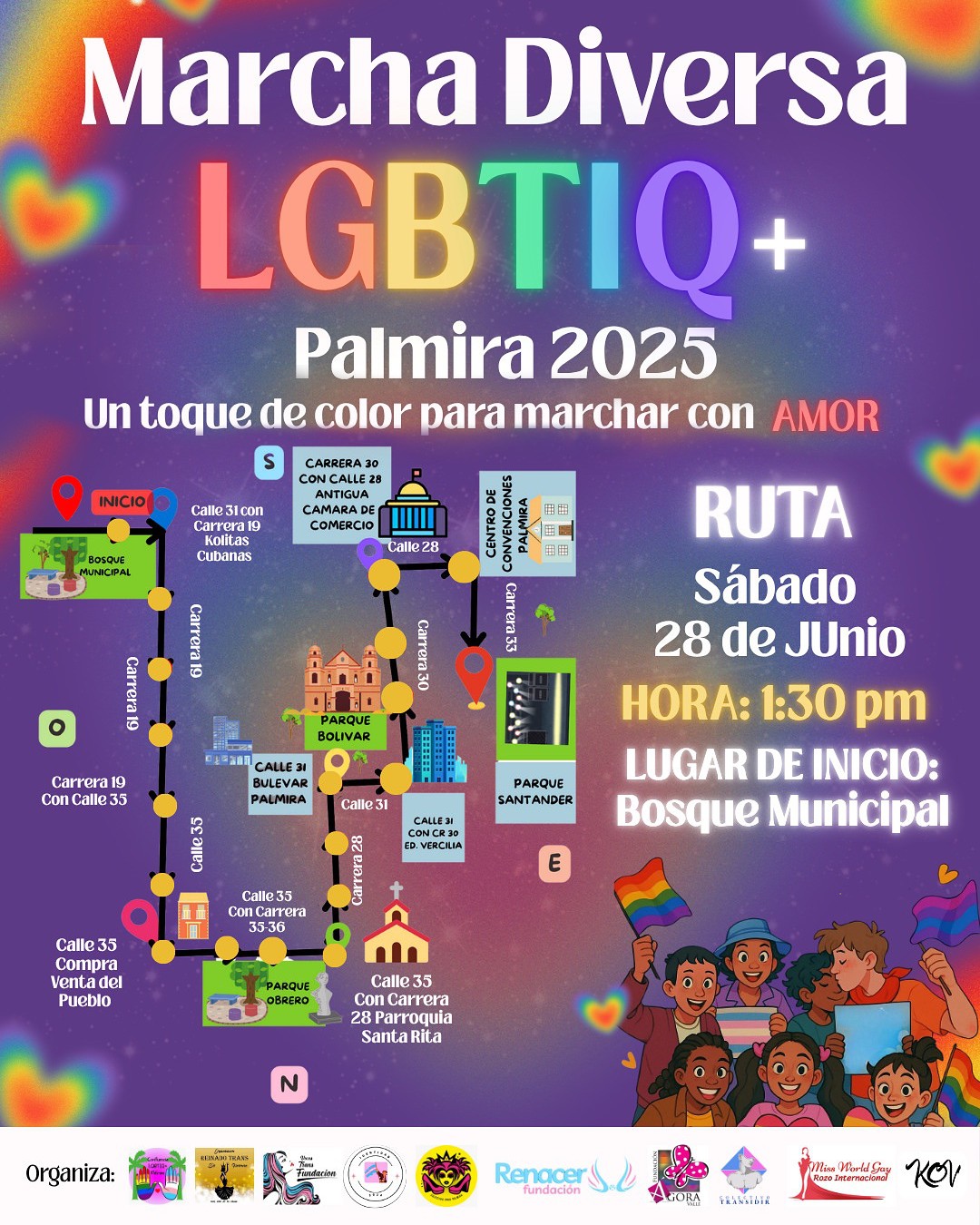 Marcha Diversa LGBTIQ+ Palmira 2025