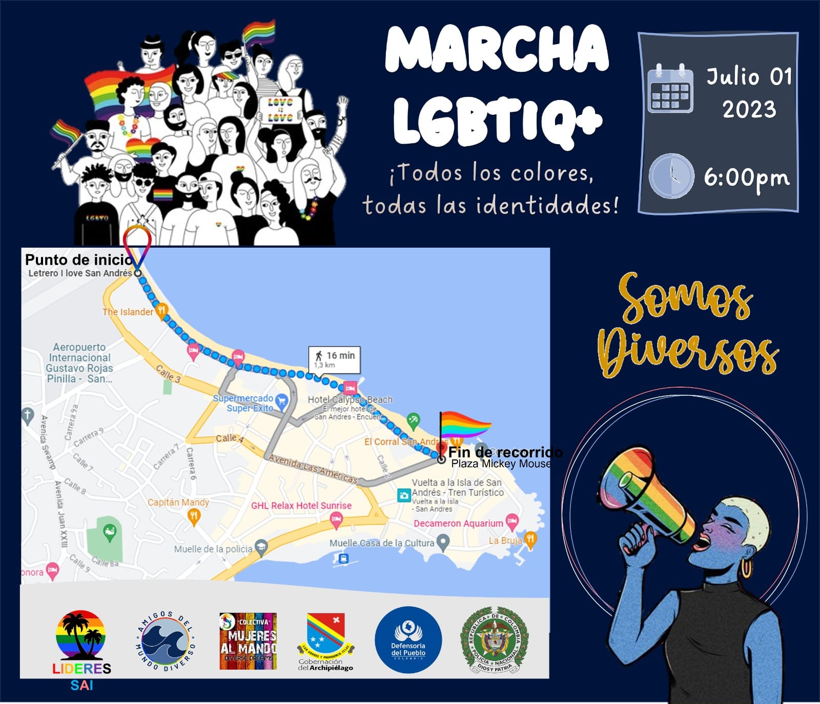 1ª Marcha LGBTIQ+ San Andrés Islas 2023