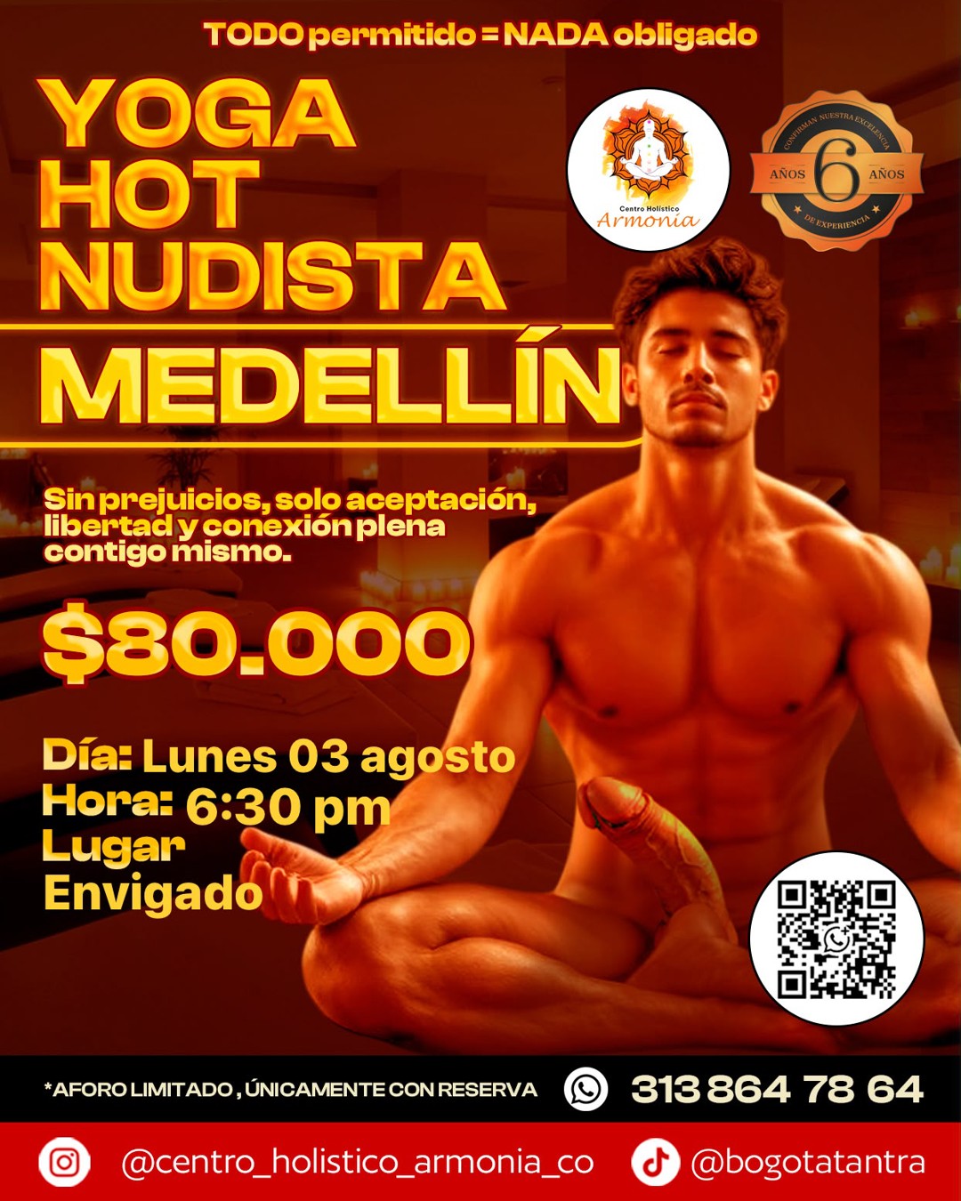 YOGA HOT NUDISTA en MEDELL�N